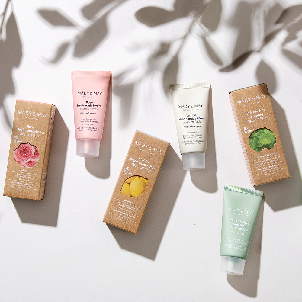 [MARY & MAY] Vegan Wash Off Mask Mini Gift Set (30g x 5) - Glamourous Grace