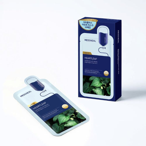 MEDIHEAL Dermaplus Heartleaf Mask 22ml X 10ea - Glamourous Grace