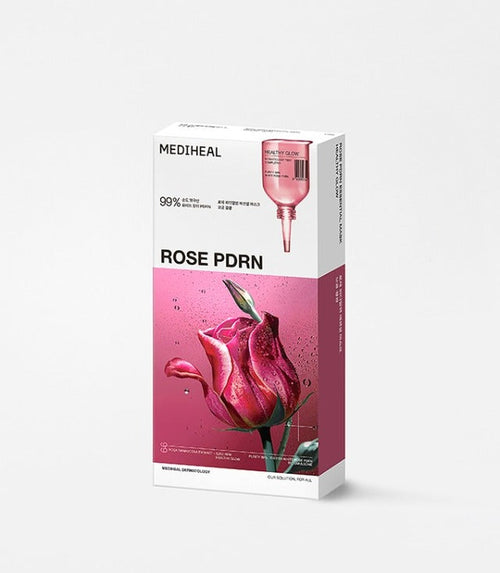 MEDIHEAL Rose PDRN Essential Mask Healthy Glow 24ml X 10ea - Glamourous Grace