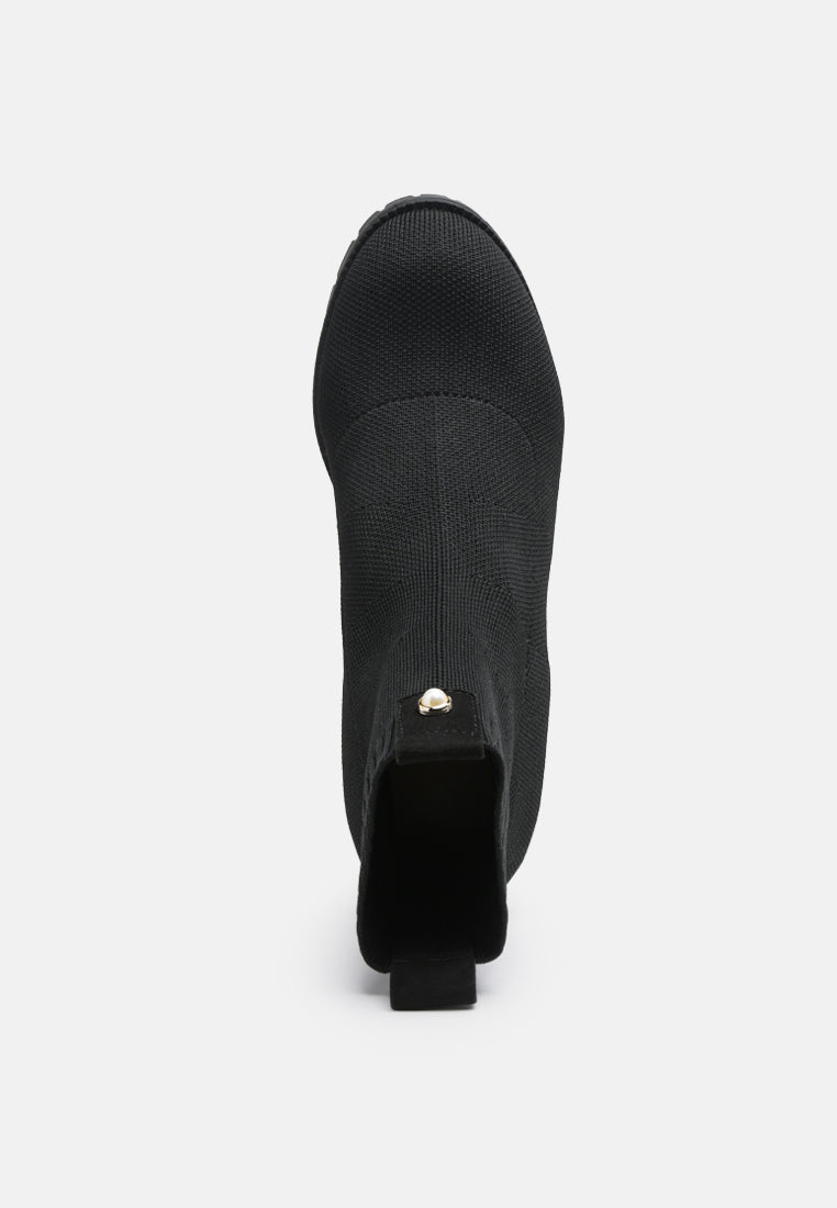 Medusa Knitted Block Heel Ankle Boots - Glamourous Grace