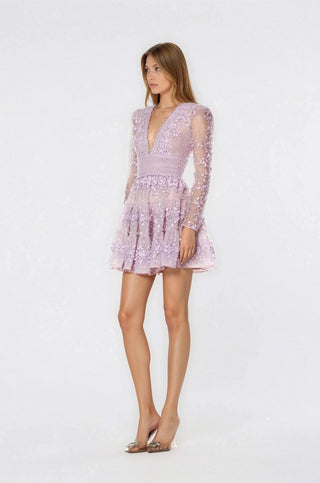 Megan Mini Dress – Lavender (Final Sale) - Glamourous Grace