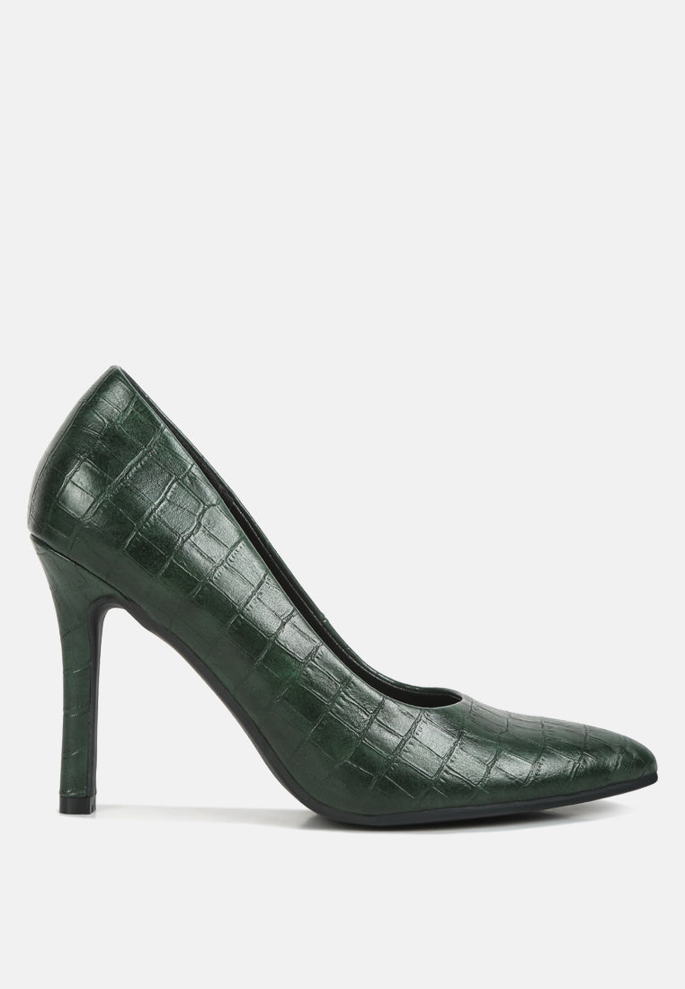 Mellen Croc Faux Leather Formal Pumps - Glamourous Grace