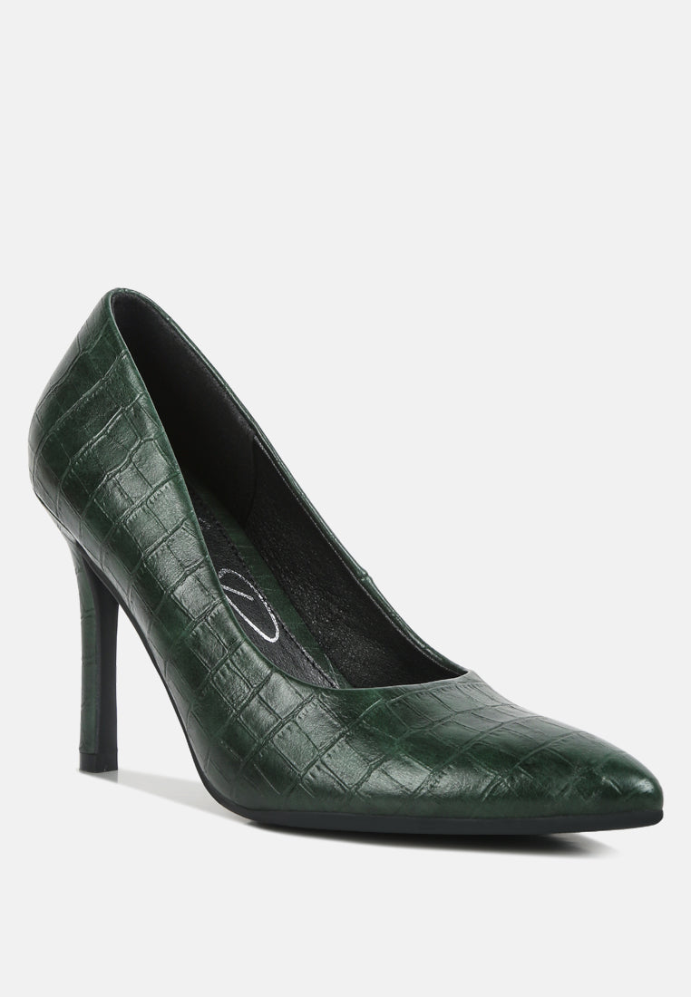 Mellen Croc Faux Leather Formal Pumps - Glamourous Grace