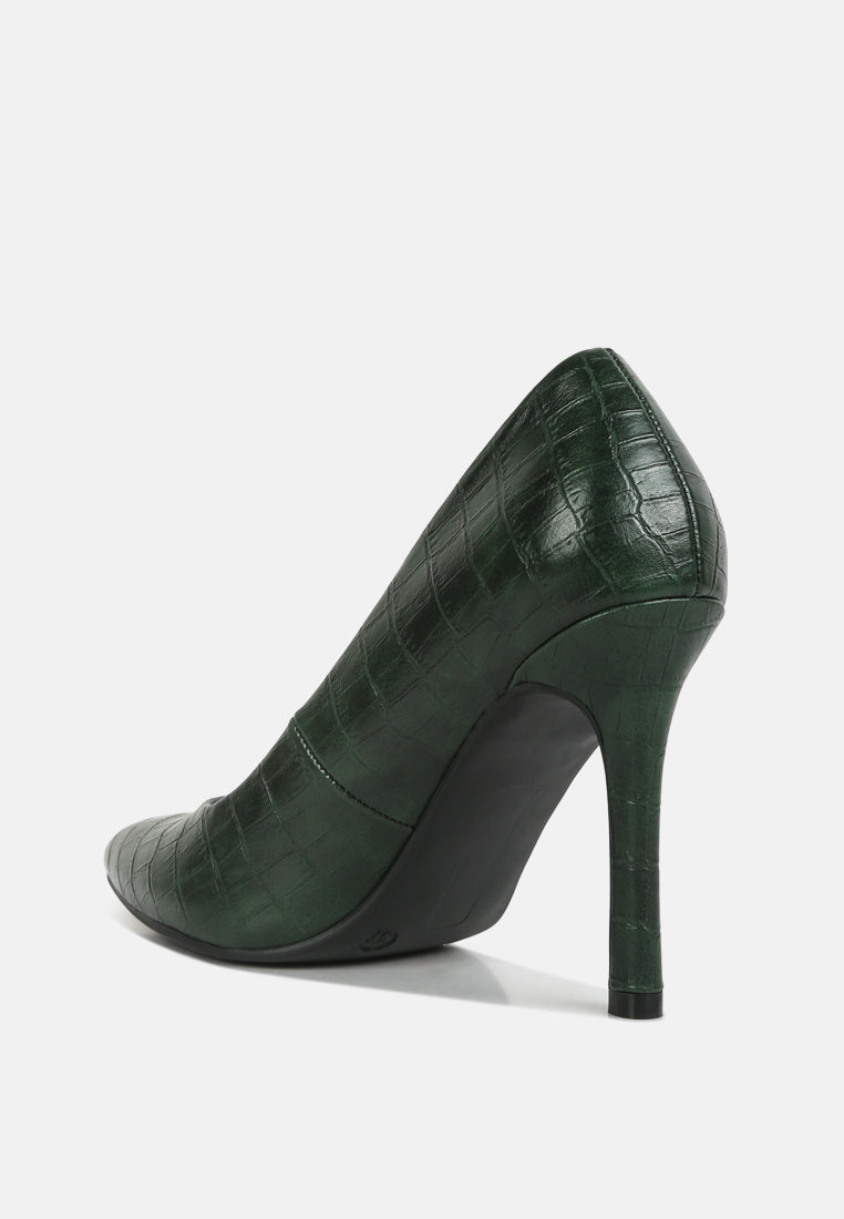 Mellen Croc Faux Leather Formal Pumps - Glamourous Grace