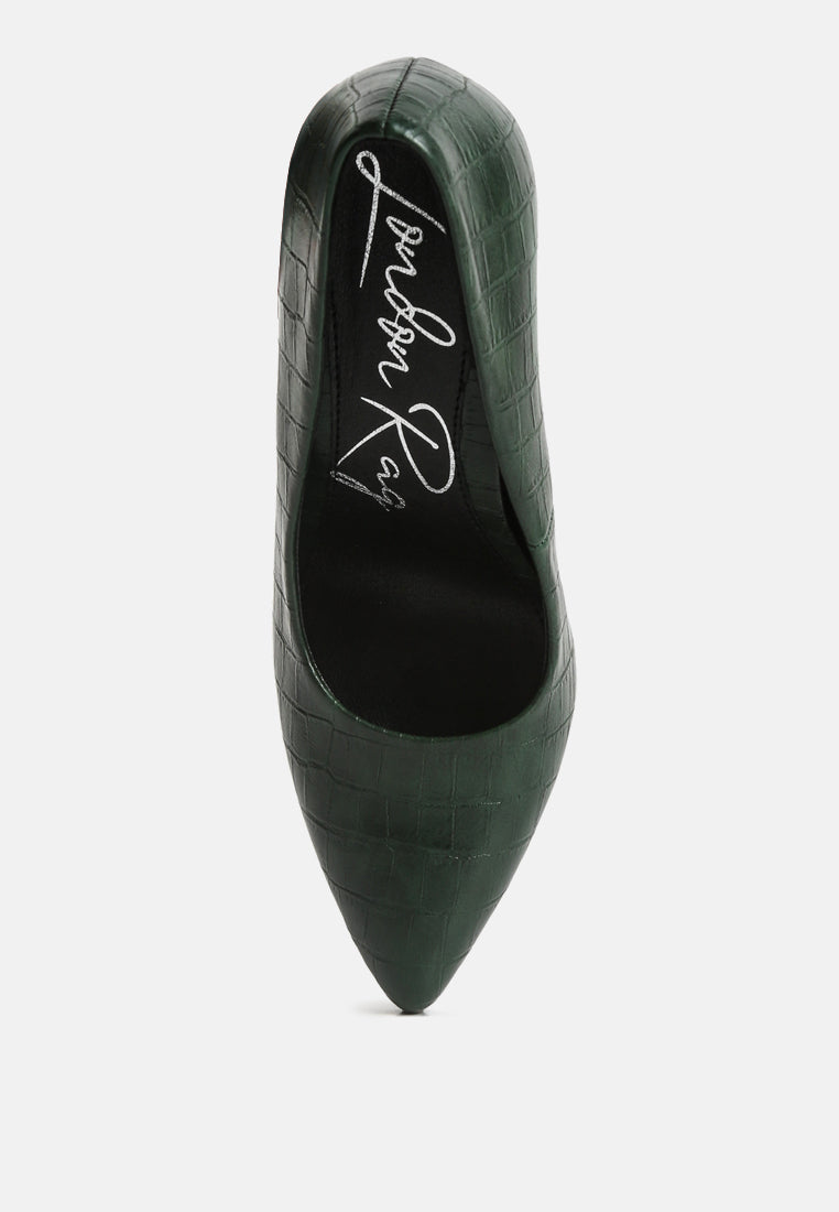Mellen Croc Faux Leather Formal Pumps - Glamourous Grace
