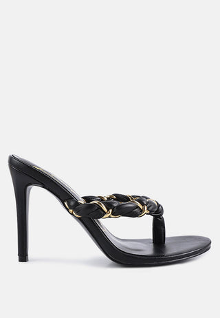 Melodrama Stiletto Heel Braided Thong Sandals - Glamourous Grace