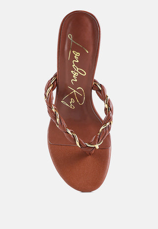 Melodrama Stiletto Heel Braided Thong Sandals - Glamourous Grace