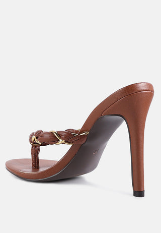 Melodrama Stiletto Heel Braided Thong Sandals - Glamourous Grace