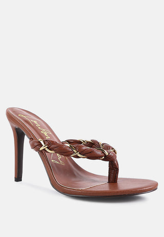 Melodrama Stiletto Heel Braided Thong Sandals - Glamourous Grace
