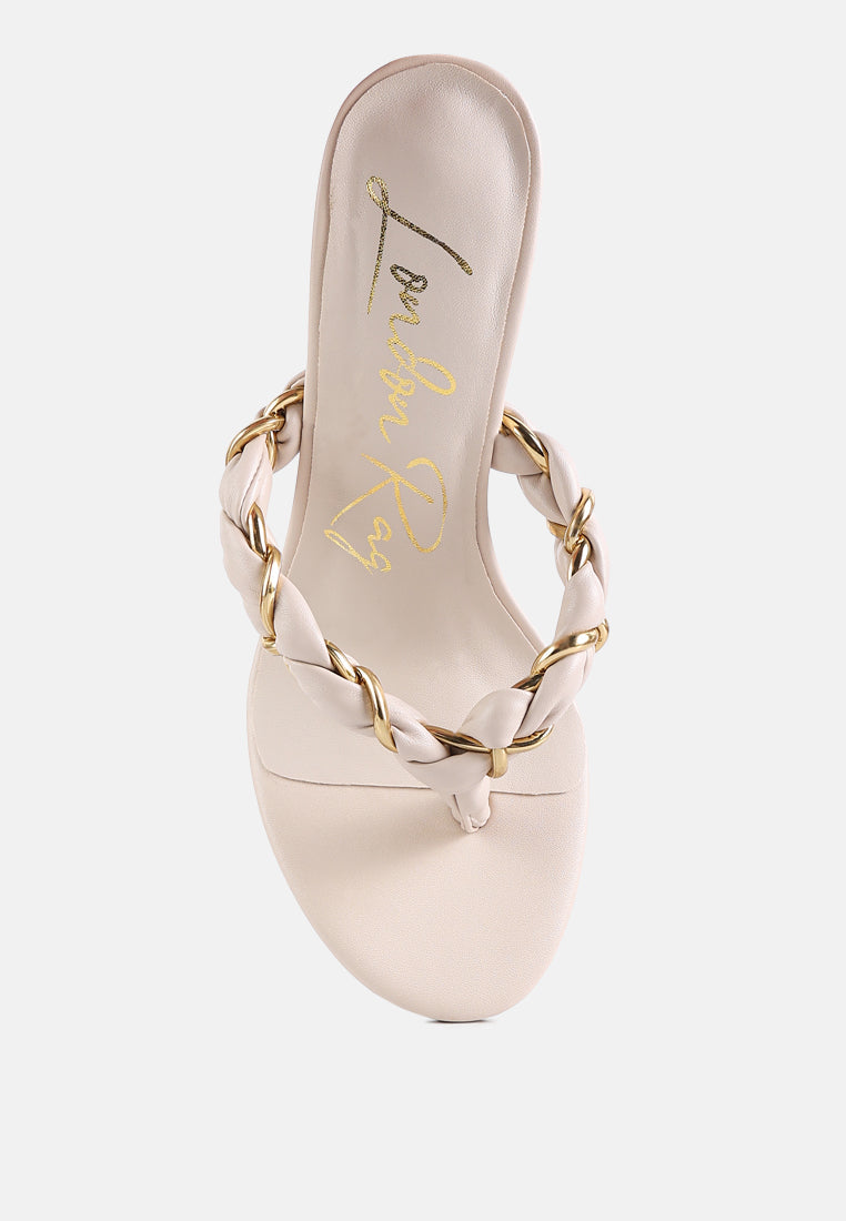 Melodrama Stiletto Heel Braided Thong Sandals - Glamourous Grace