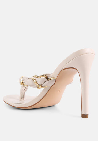 Melodrama Stiletto Heel Braided Thong Sandals - Glamourous Grace