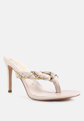 Melodrama Stiletto Heel Braided Thong Sandals - Glamourous Grace