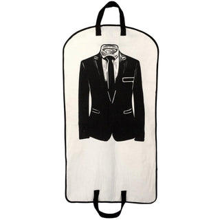 Men's Suit Garment Bag with Pocket – Cream - Glamourous Grace