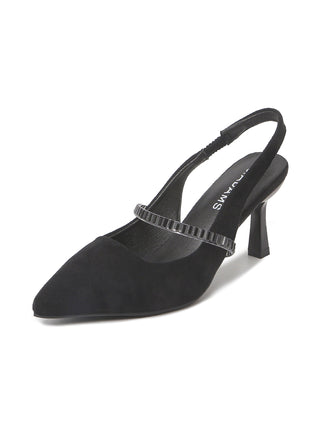 Black Mercury heels by J.Adams featuring sleek design and pointed toes, shown in this stylish image.
