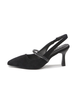 Black Mercury heels by J.Adams featuring a sleek design and pointed toe, displayed on a neutral background.