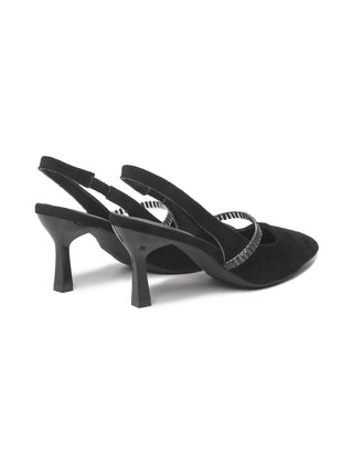 Black Mercury heels by J.Adams featuring sleek design and pointed toes, shown on a neutral background.