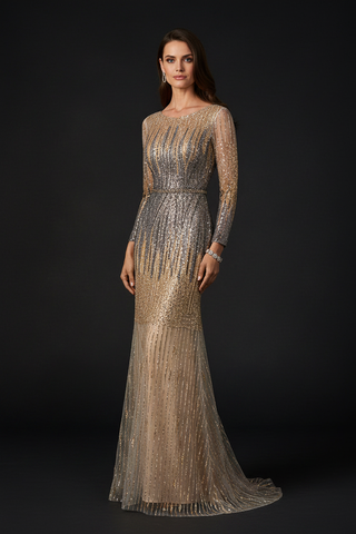 Mermaid, Beaded Long Sleeve Gown | 28886 - Glamourous Grace