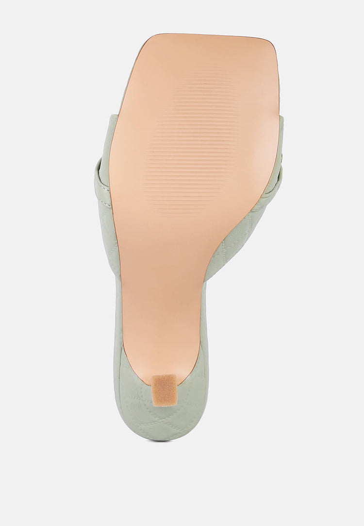 Mermaid Quilted Metallic Chain Embellished Sandals