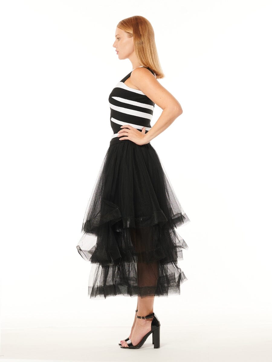 Mesh Skirt With Tiered Ruffle - Glamourous Grace
