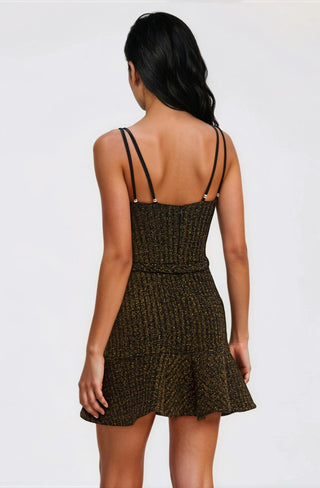 Metallic Knit Mini Dress – Black (Final Sale) - Glamourous Grace