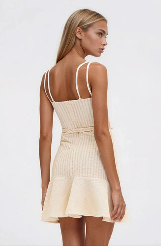 Metallic Knit Mini Dress – Off White (Final Sale) - Glamourous Grace
