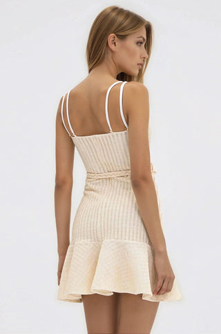 Metallic Knit Mini Dress – Off White (Final Sale) - Glamourous Grace