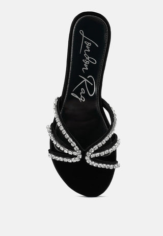 Mezzie Diamante Embellished Flat Sandals