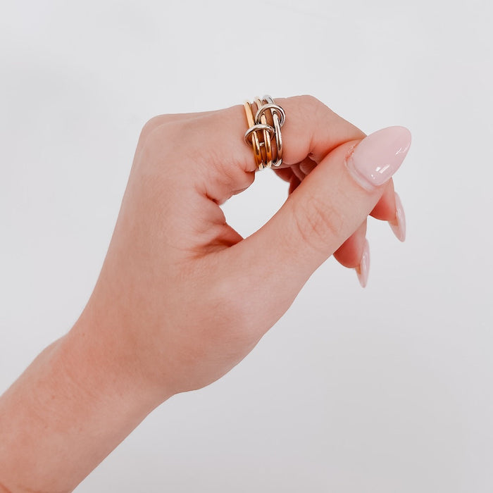 Millie Mixed Metals Stacked Ring - WATERPROOF - Glamourous Grace