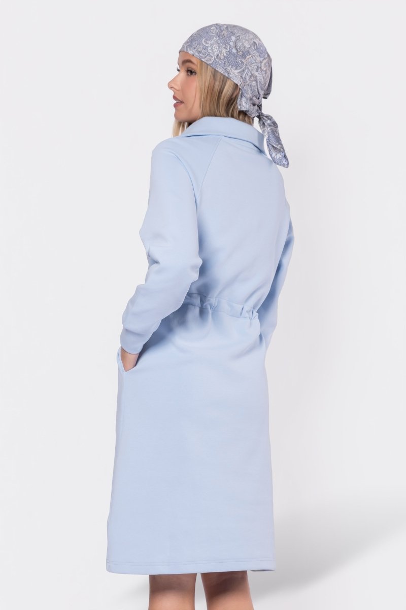 Mina Half Zip Dress 42" (Baby Blue)