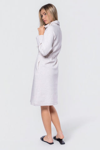 Mina Half Zip Dress 42" (Ivory Heather)