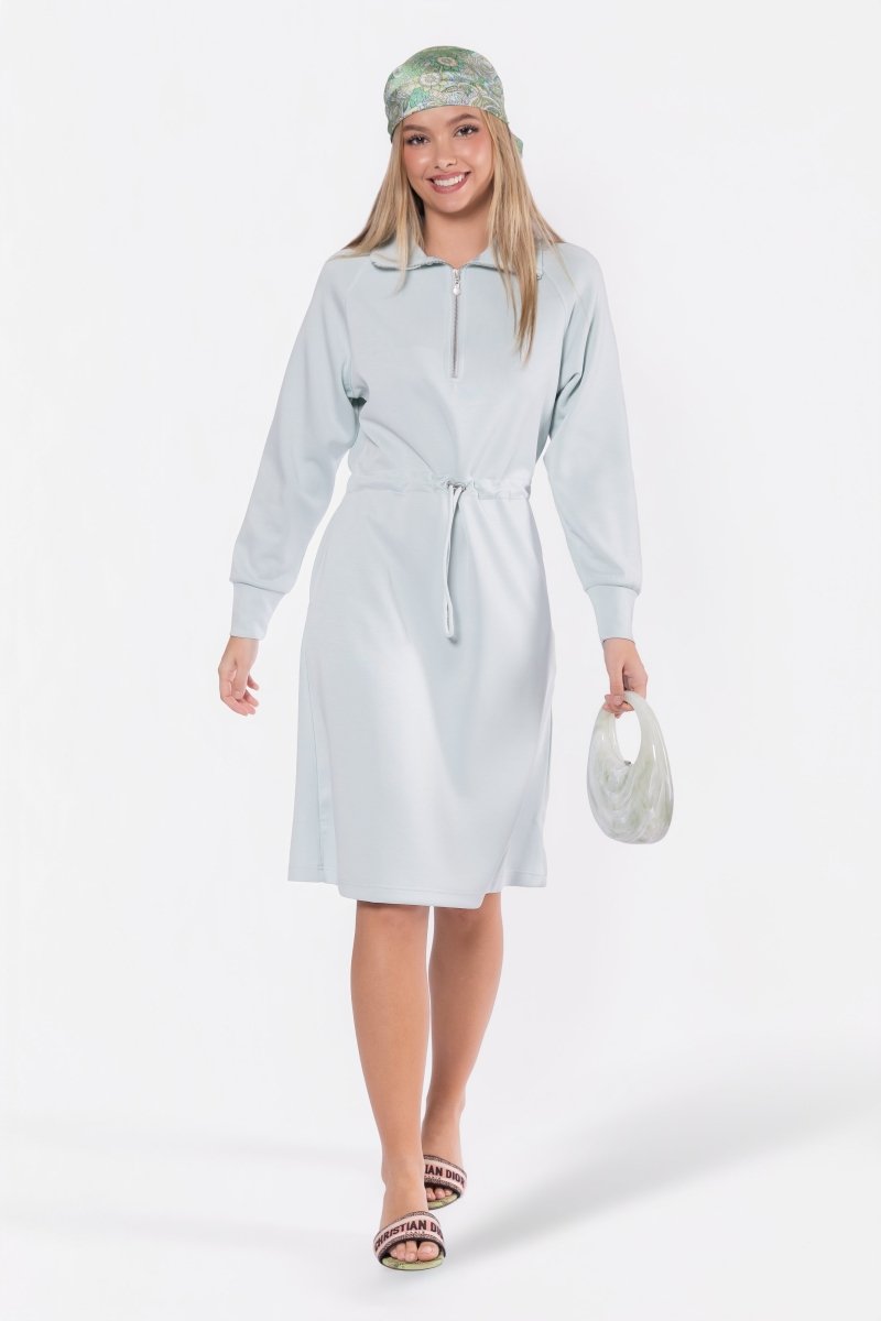 Mina Half Zip Dress 42" (Mint)