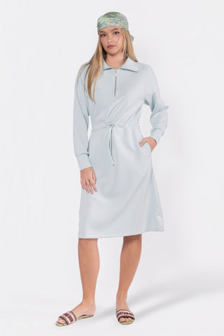 Mina Half Zip Dress 42" (Mint)
