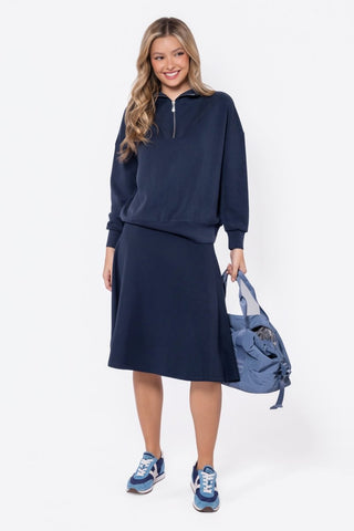 Mina Half Zip Top (Navy)