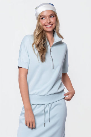 Mina Half Zip Top Short Sleeve (Mint)