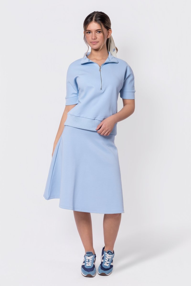 Mina Swing Skirt 26" (Baby Blue) - Glamourous Grace