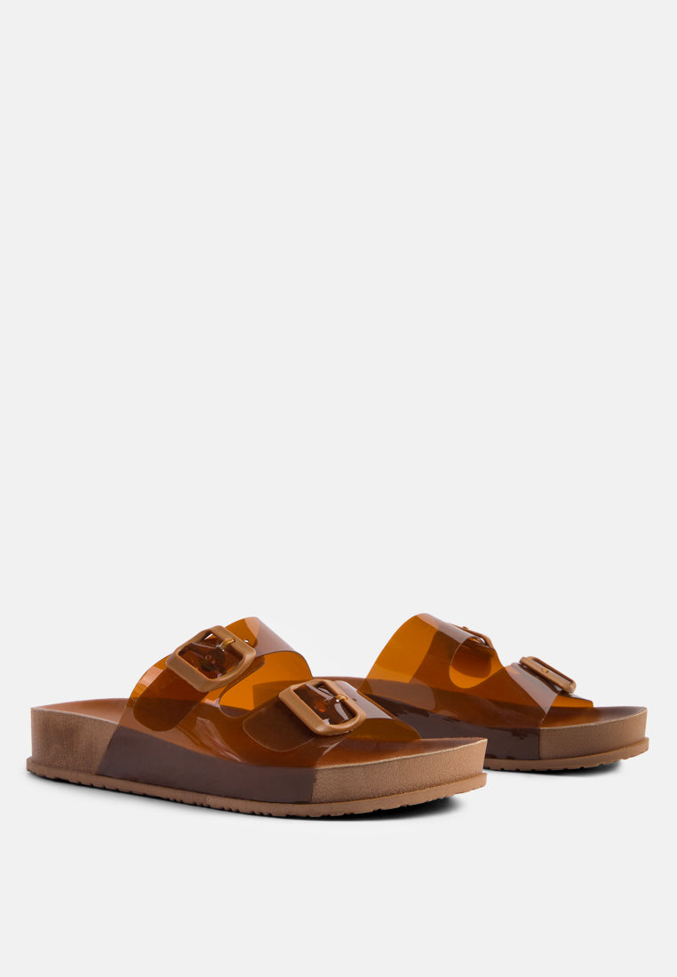 Minata Platform Buckled Slide Sandals - Glamourous Grace
