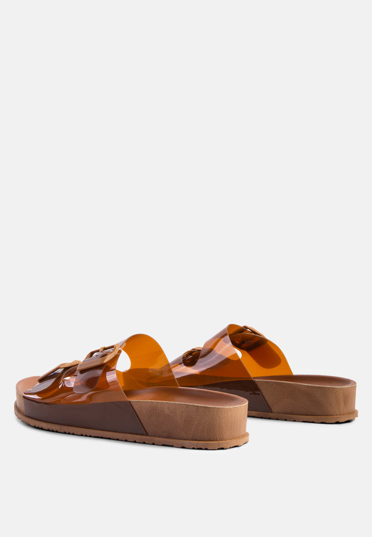 Minata Platform Buckled Slide Sandals - Glamourous Grace