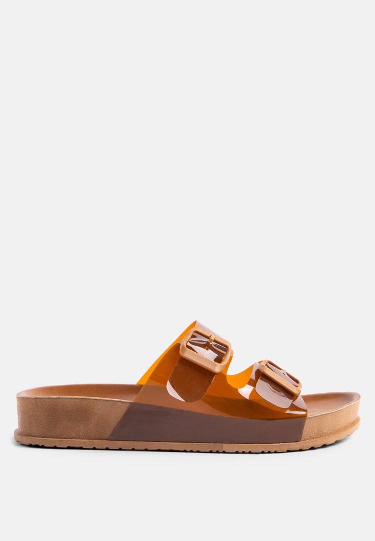 Minata Platform Buckled Slide Sandals - Glamourous Grace
