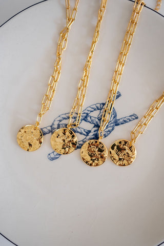 Mini Beach Tag Charm Necklace – 18k Gold Plated - Glamourous Grace