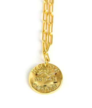 Mini Beach Tag Charm Necklace – 18k Gold Plated - Glamourous Grace