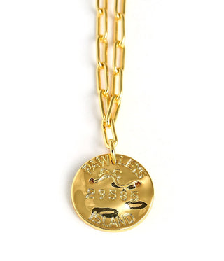 Mini Beach Tag Charm Necklace – 18k Gold Plated - Glamourous Grace