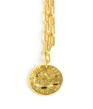 Mini Beach Tag Charm Necklace – 18k Gold Plated - Glamourous Grace
