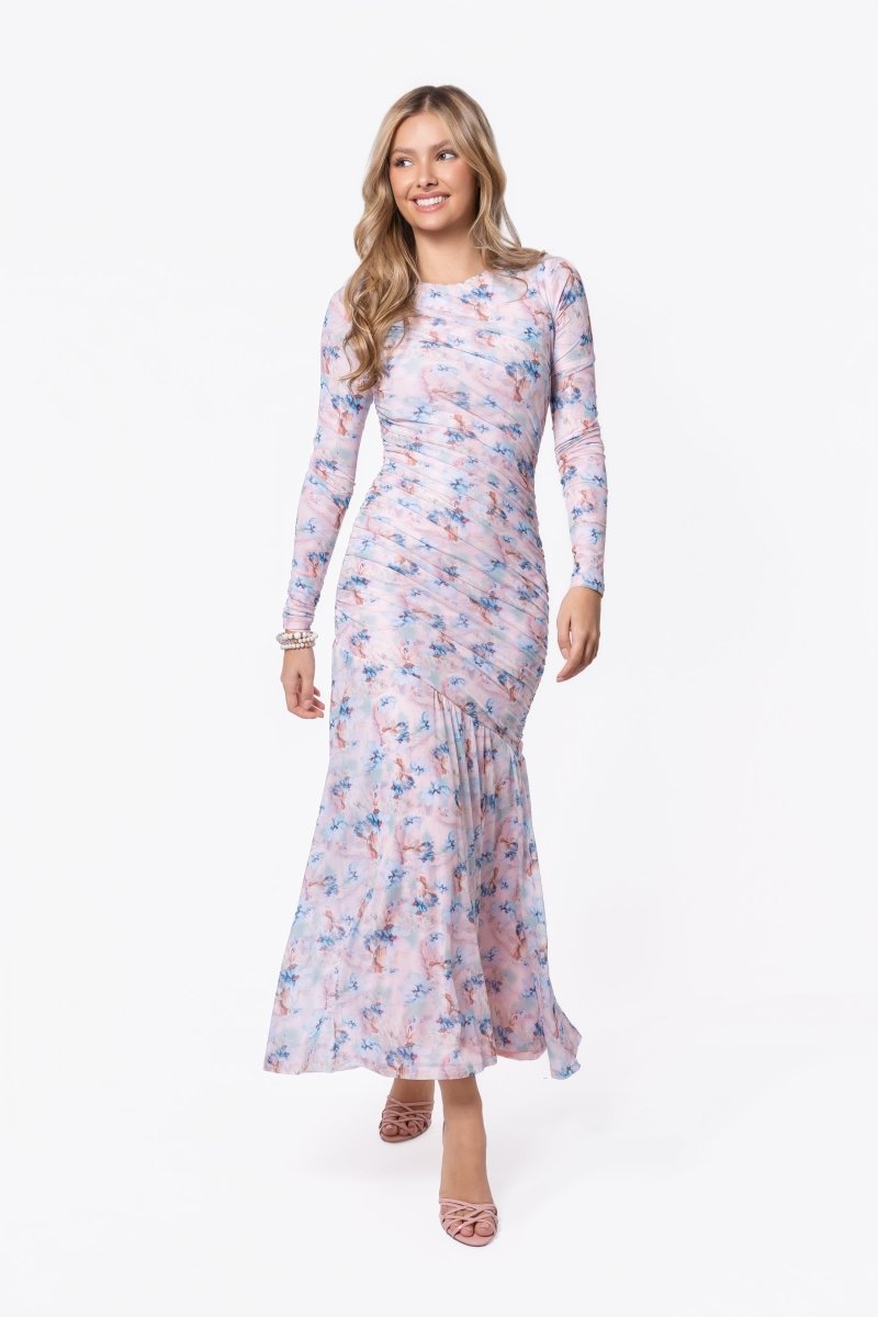 Miri Dress (Light Pink Flower) - Glamourous Grace