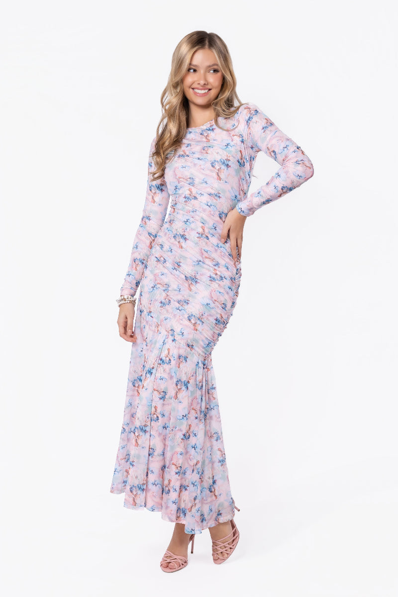 Miri Dress (Light Pink Flower) - Glamourous Grace