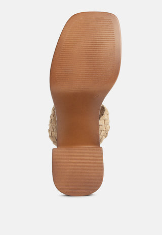 Misaki Woven Suede Strap Platform Sandals