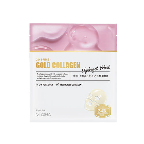 MISSHA 24K Prime Gold Collagen Hydrogel Mask 32g x 5ea - Glamourous Grace