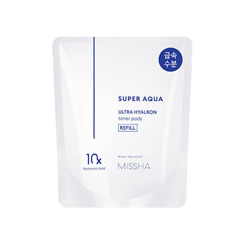 MISSHA Super Aqua Ultra Hyalron Toner Pad 180g/90pads (Refill) - Glamourous Grace