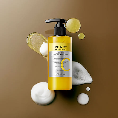 MISSHA Vita C Plus All In One Pack Foam Cleanser 200ml - Glamourous Grace
