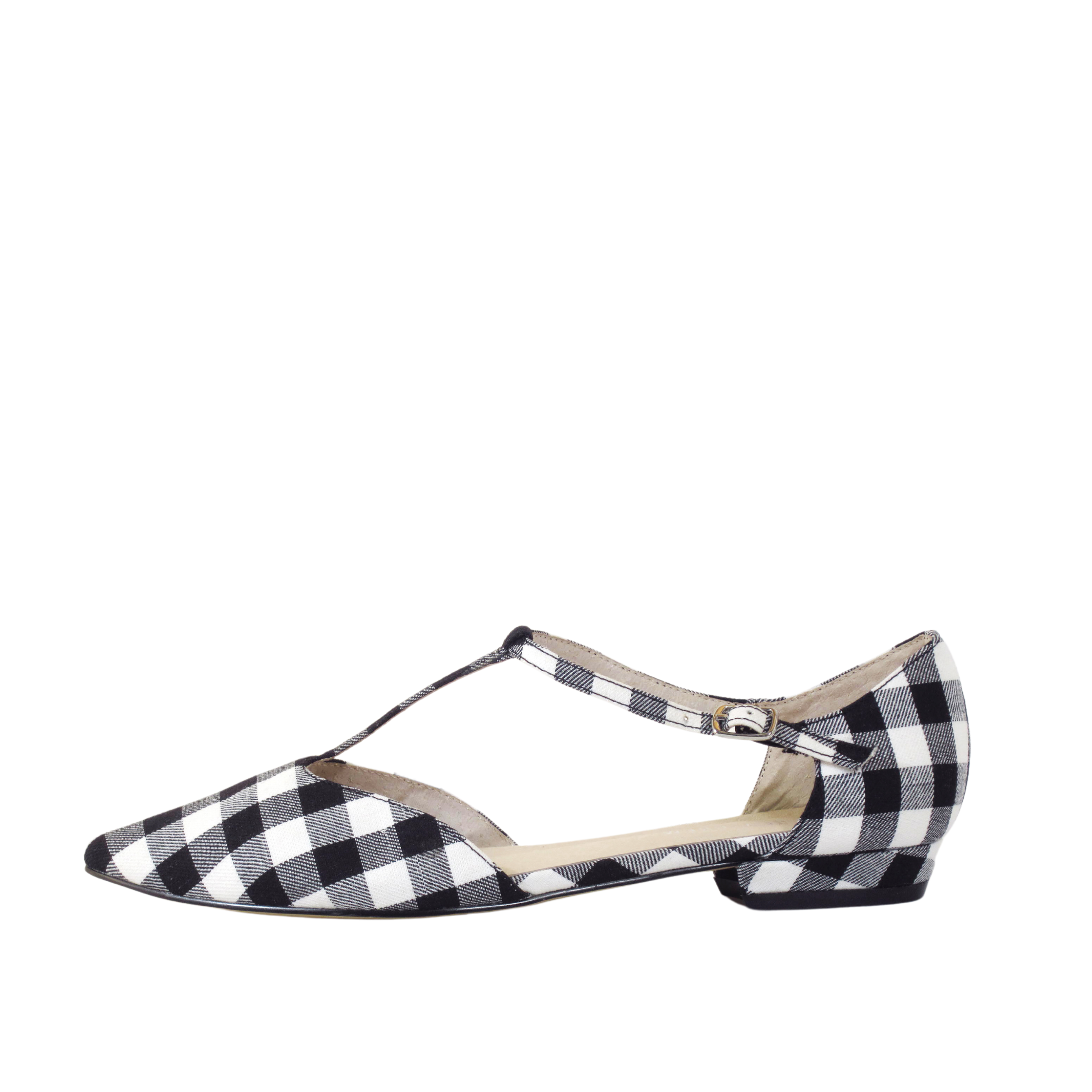 Garden Gingham T-Strap Flats - Glamourous Grace