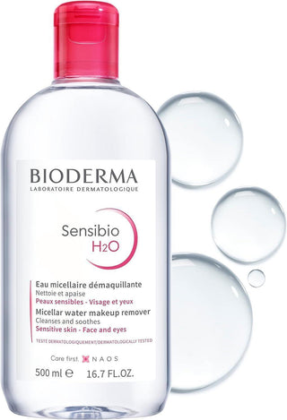 Bioderma Sensibio H2O Micellar Makeup Remover for Sensitive Skin - Gentle, Dermatologically Tested, 16.91 fl oz - Glamourous Grace